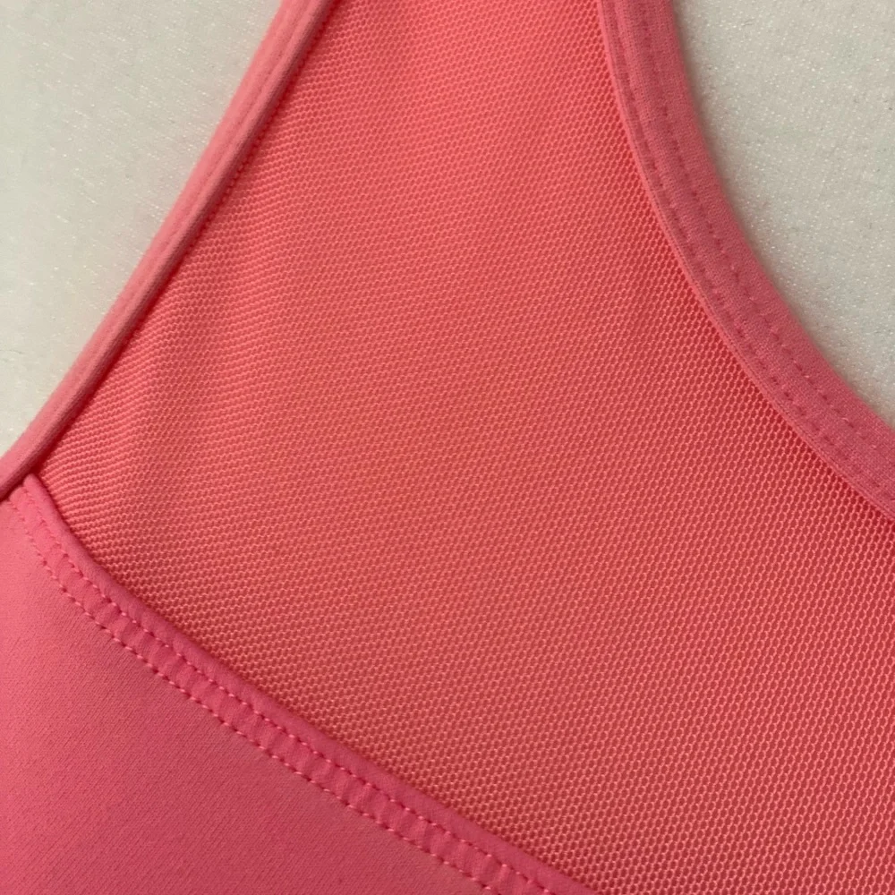 Zyia Hot Pink Coral High Neck Zip Back All-Star Women's Sports Bra Size Large - Picture 4 of 7